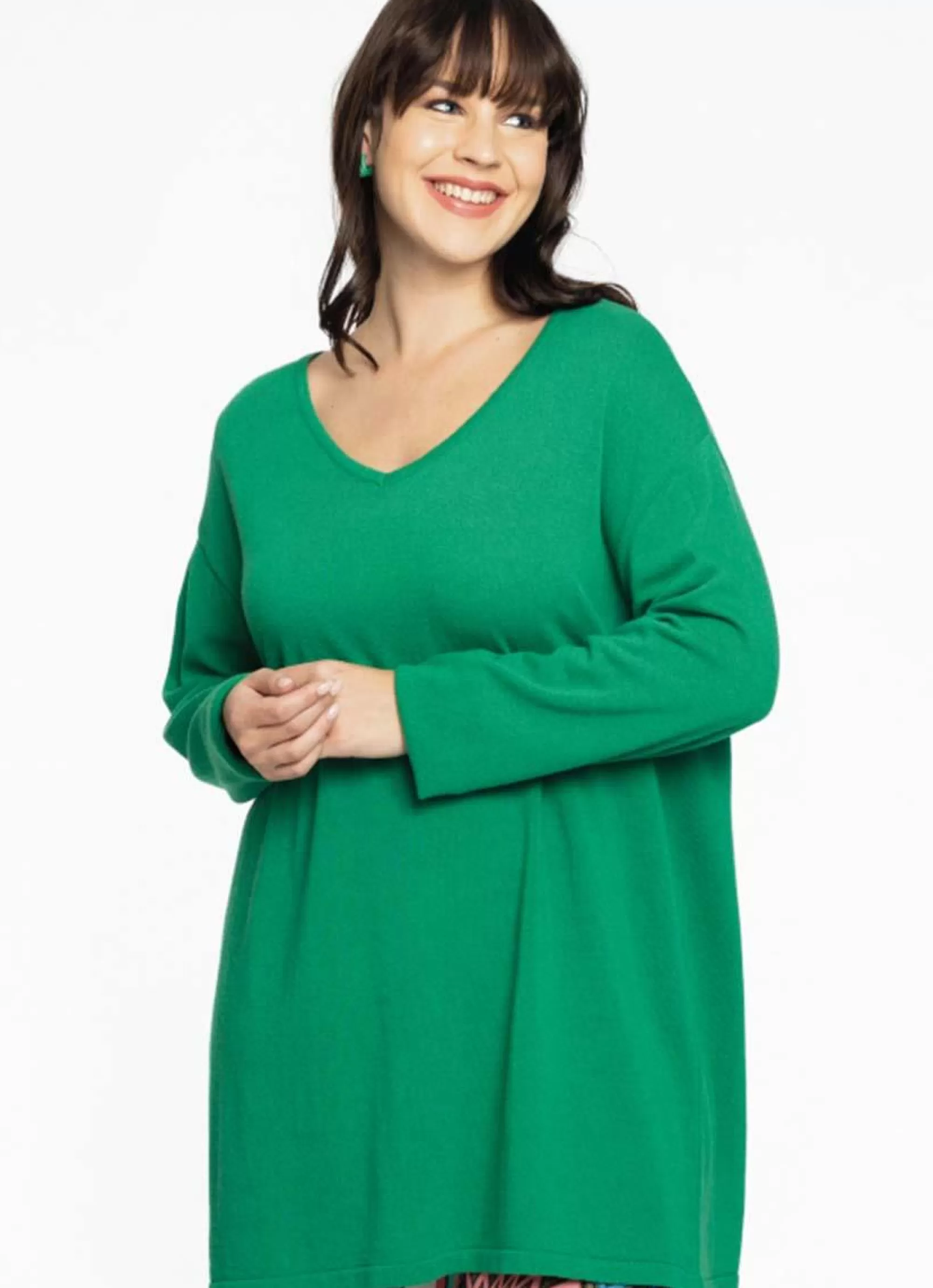 Clearance Yoek Trui V-Neck Cashmere B2669 - 240 Green