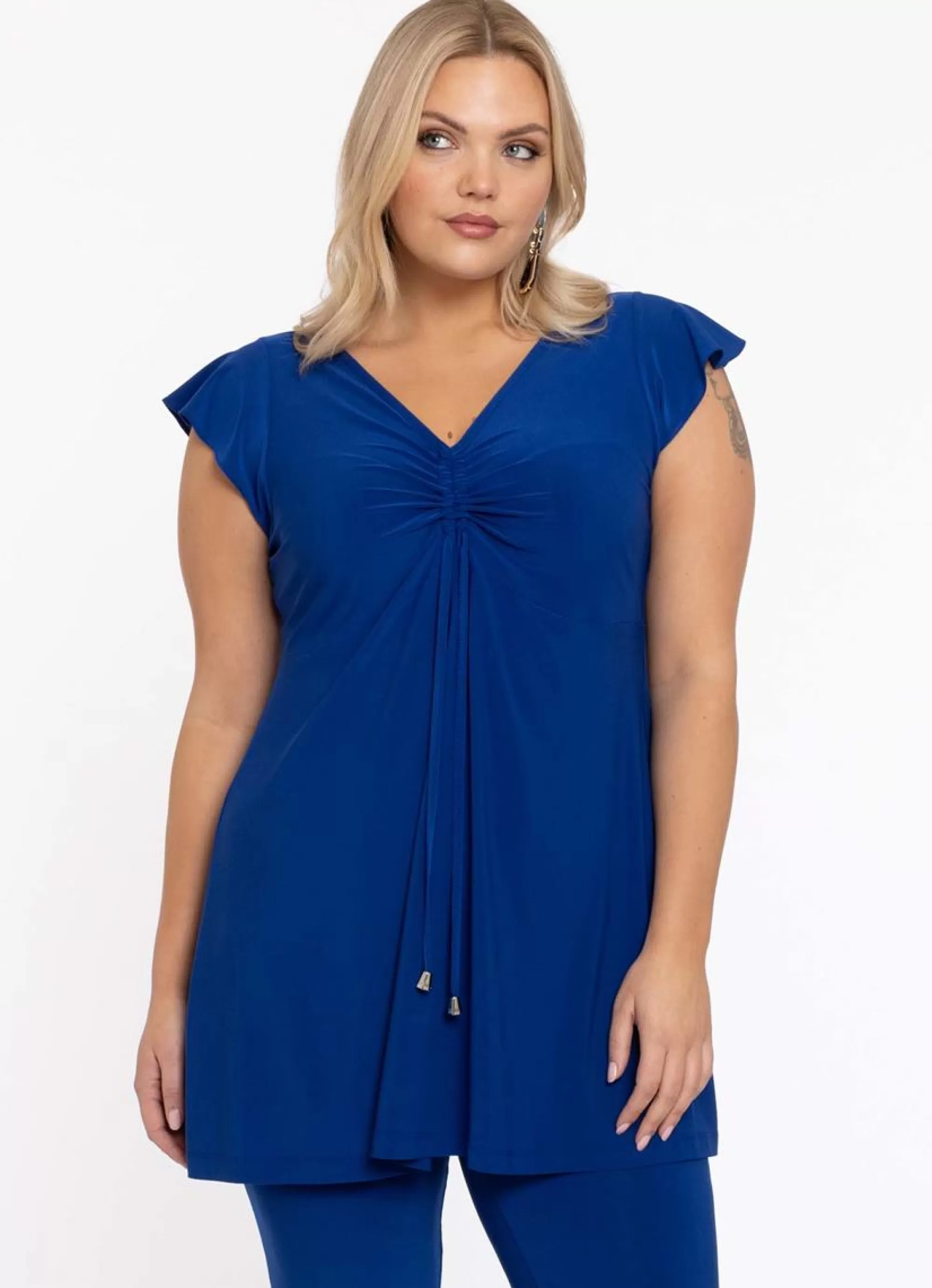 Outlet Yoek Tunic Cap Sleeve Dolce 234161 - 232 Cobalt