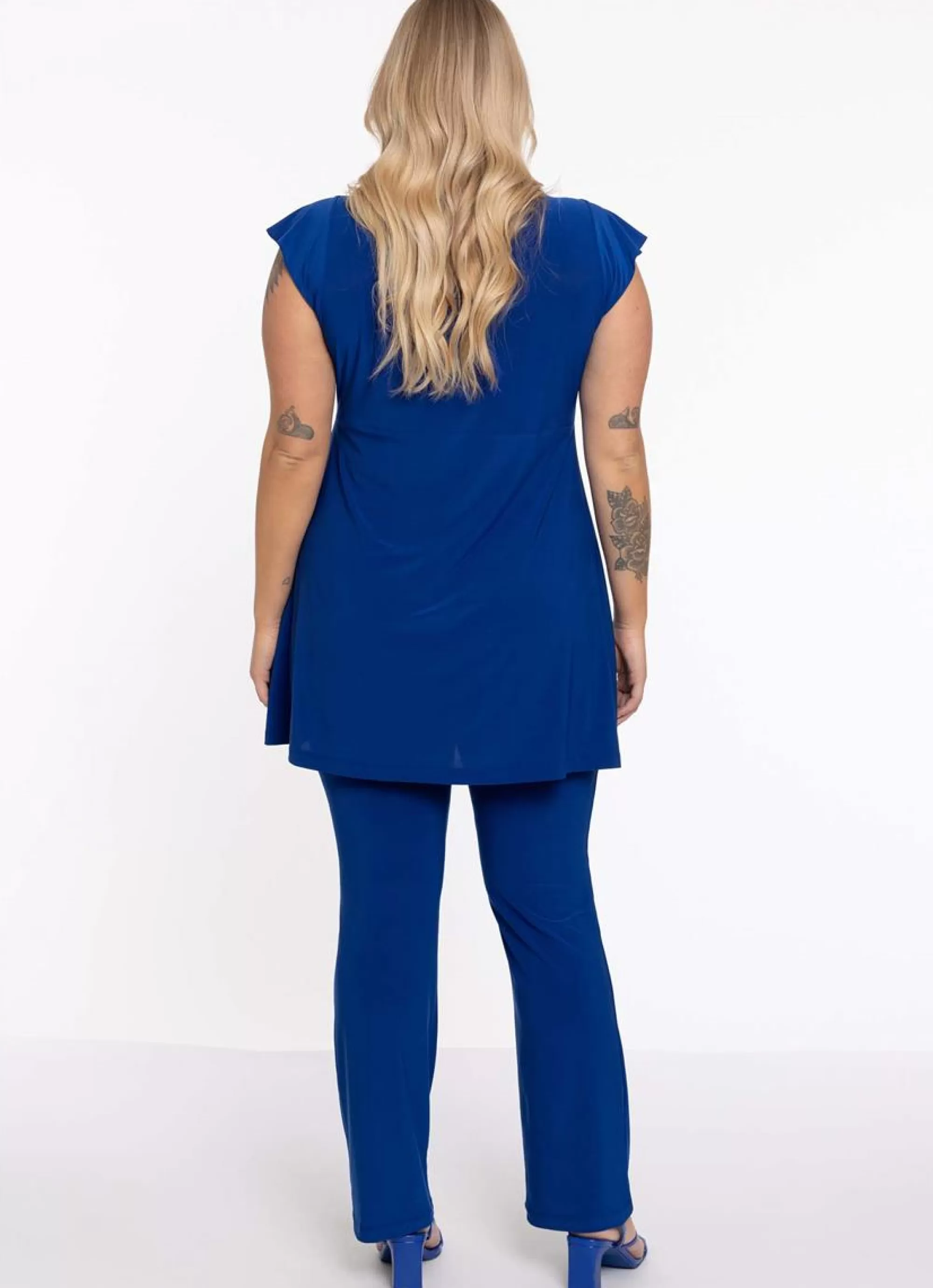 Outlet Yoek Tunic Cap Sleeve Dolce 234161 - 232 Cobalt