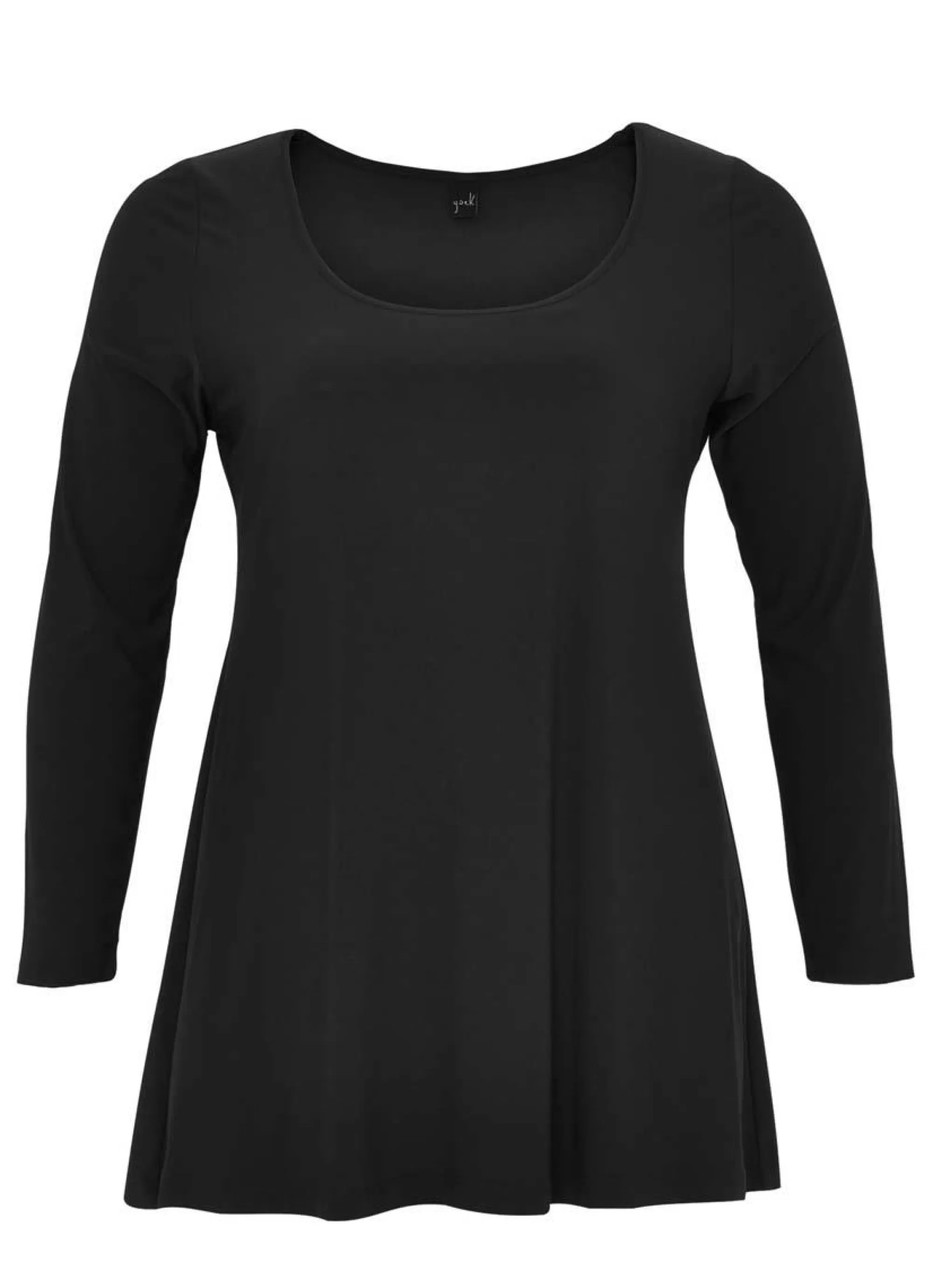 Cheap Yoek Tuniek Flare Long Sleeve B4552 Zwart. Grote Maten Mode.
