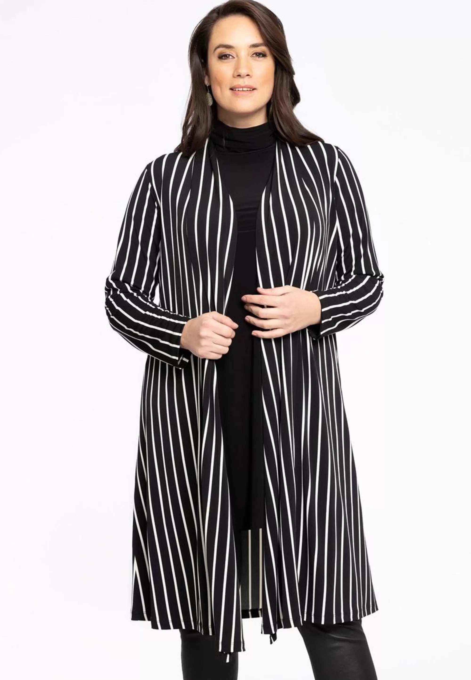 Fashion Yoek Vest Long Stripes 1902632 -210 Black White