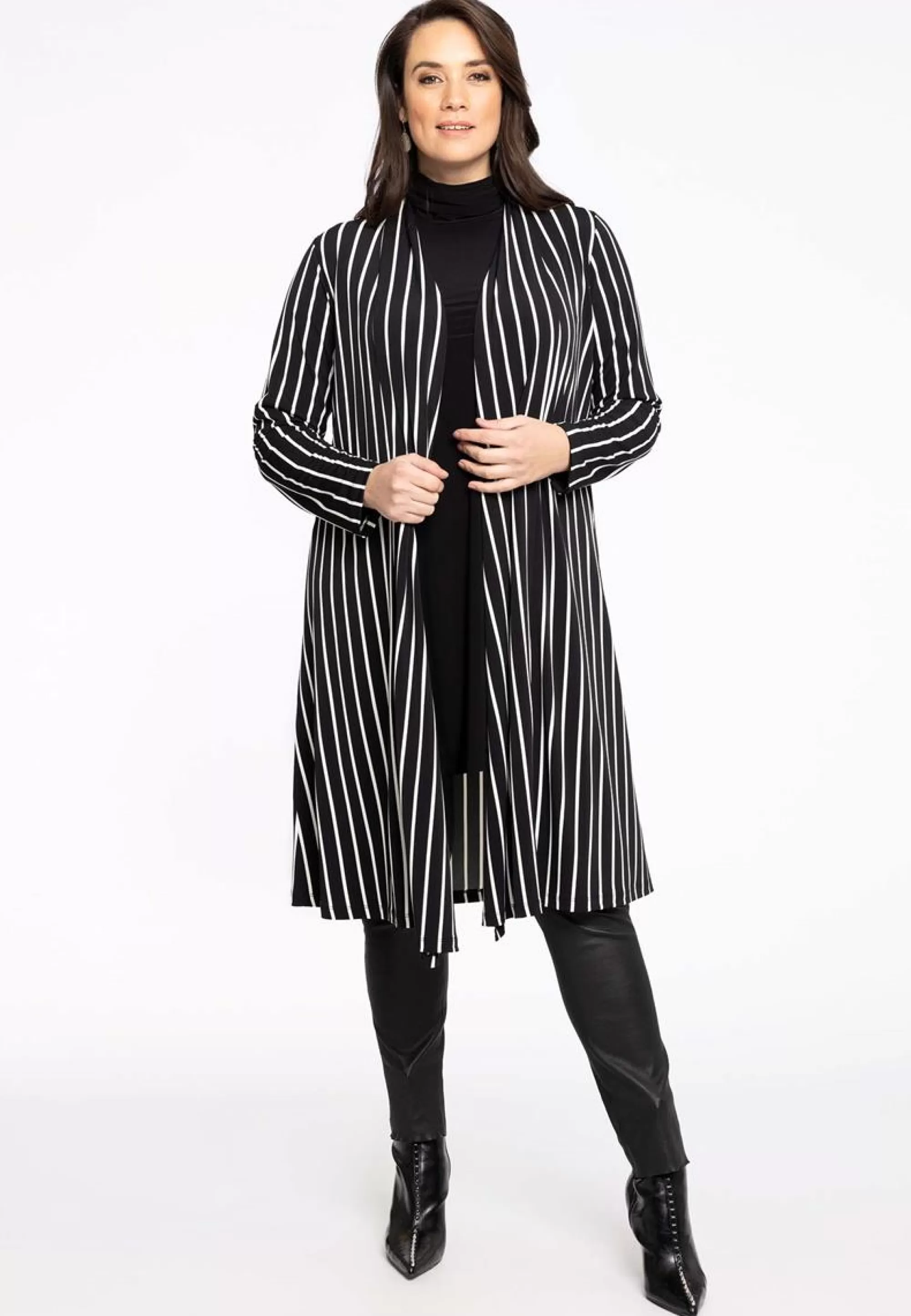 Fashion Yoek Vest Long Stripes 1902632 -210 Black White